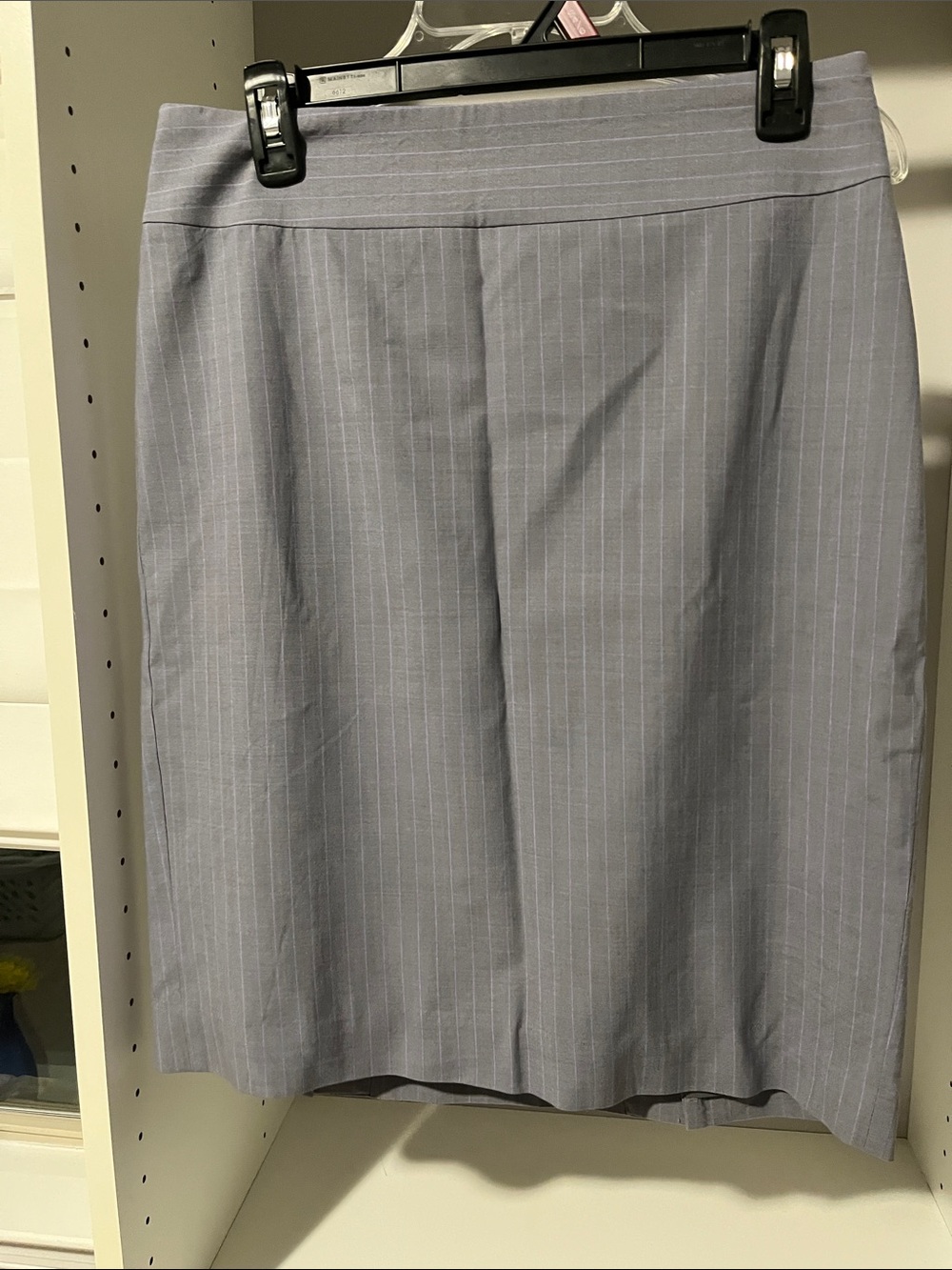 Banana Republic Light Gray Pinstripe Pencil Skirt